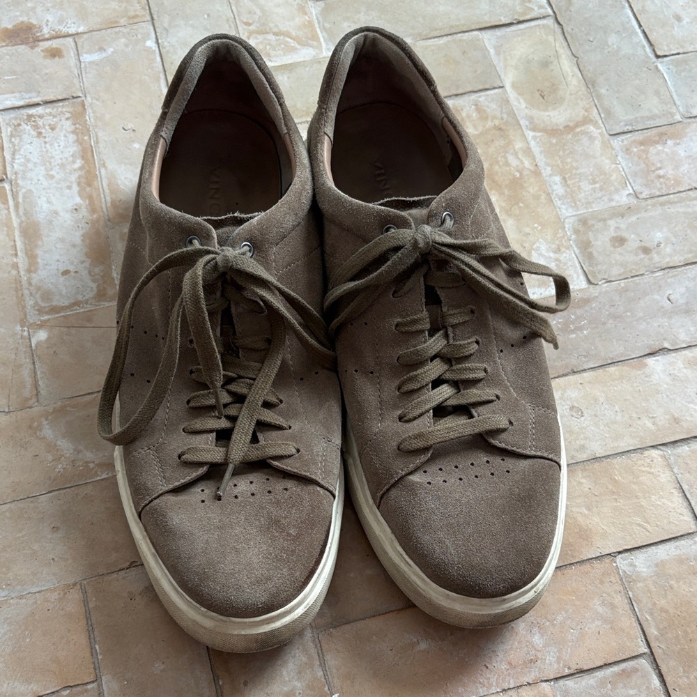 VINCE Brown Suede Sneakers
